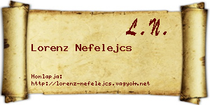 Lorenz Nefelejcs névjegykártya